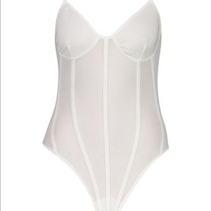 Mesh panelled cupped bodysuit